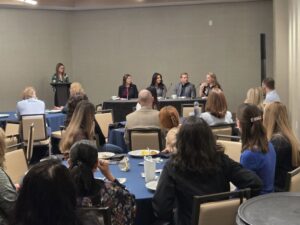 Erica Zimolzak from ProChem Inc. participating on a panel during the SOCMA Show women's networking breakfast.