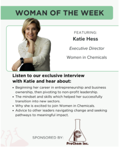 Women in Chemicals advertisement for their Woman of the Week March 9th 2026