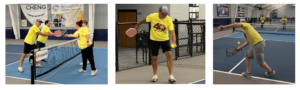 A collage of action pictures from the ProChem Inc Pickleball event.