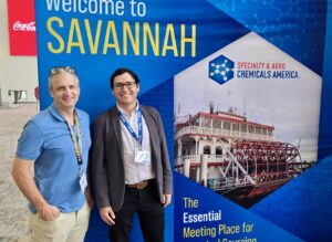 Dr. Leonel Griego and Justin Severson at the Specialty and Agro Chemicals Conference